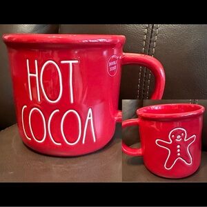Rae Dunn HOT COCOA Gingerbread Double Sided Mug Ceramic Coffee Mug BRAND NEW!!